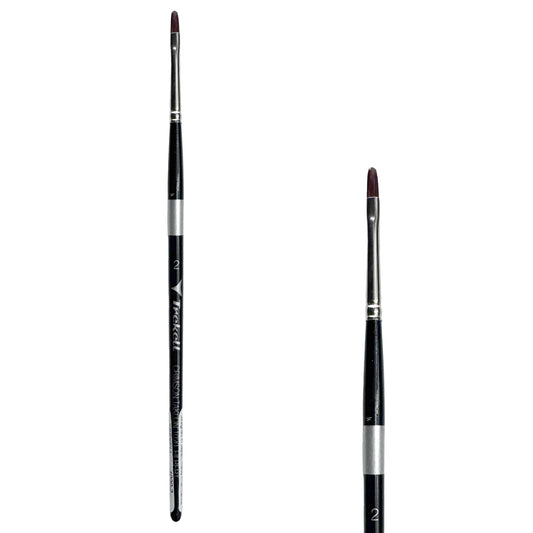 Trekell Crimson Taklon #2 Filbert Brush - Short Handle