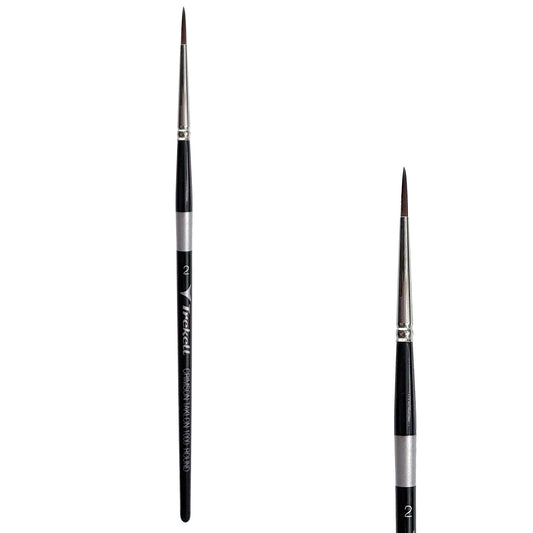 Trekell Crimson Taklon #2 Round Brush - Short Handle