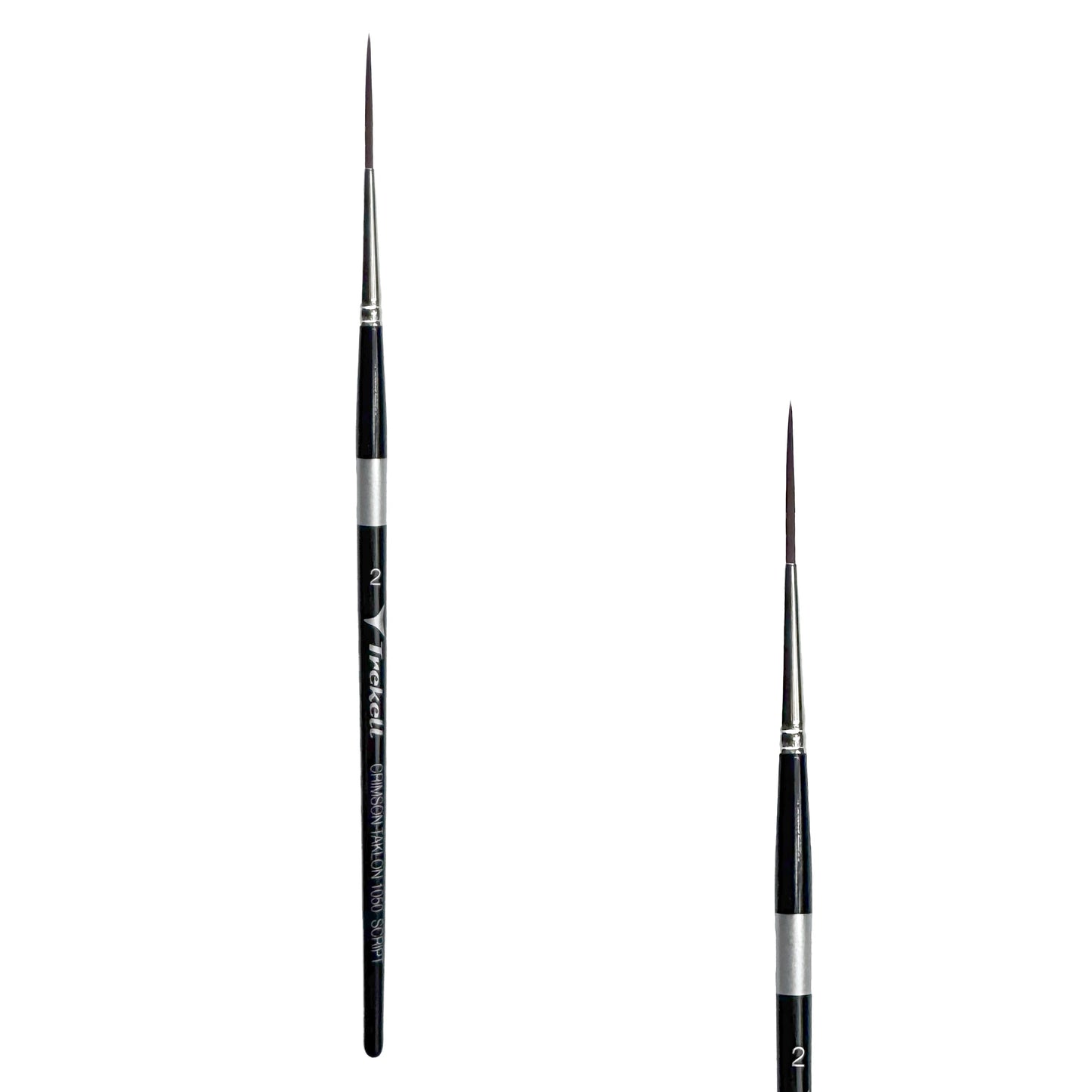 Trekell Crimson Taklon #2 Script/Rigger Brush - Short Handle