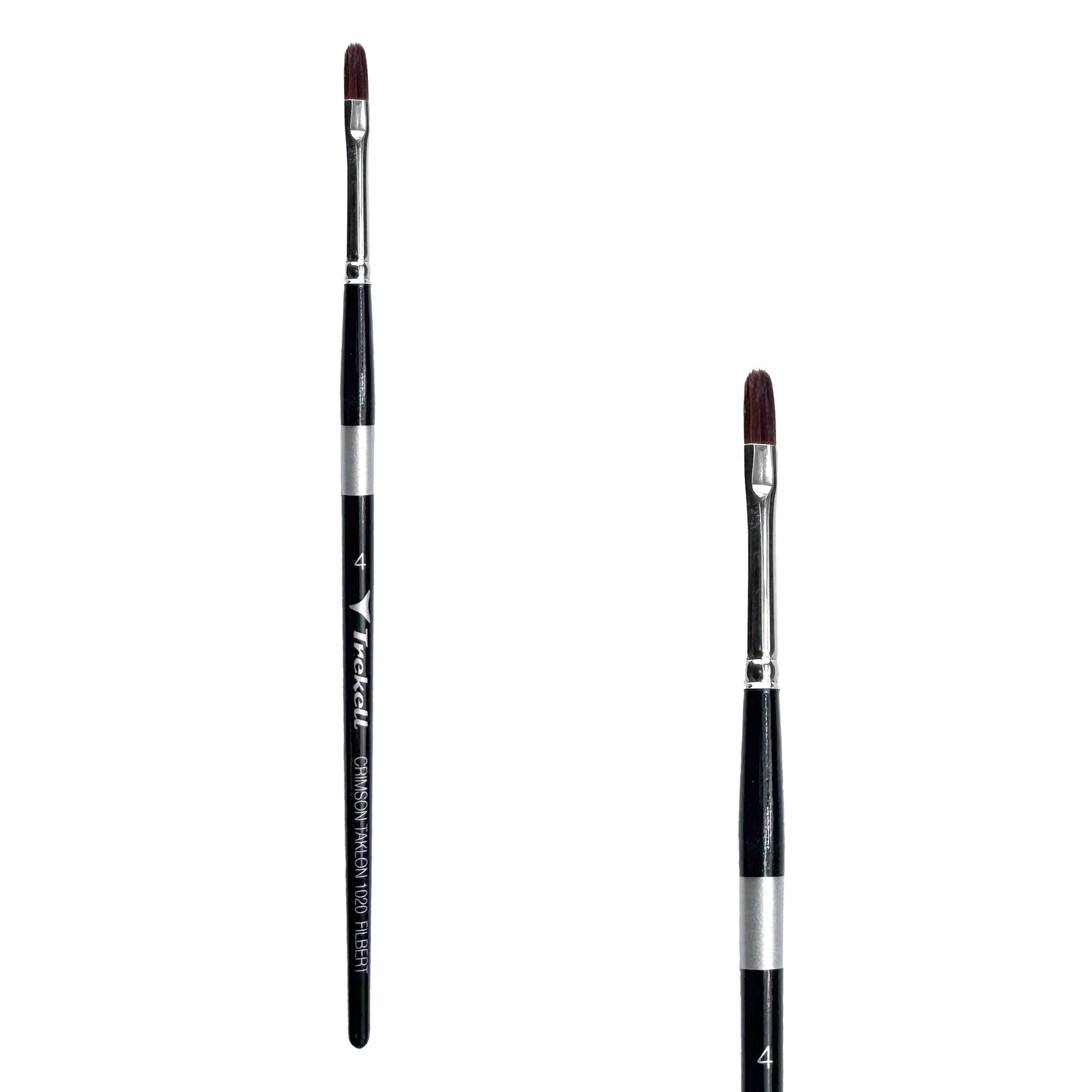 Trekell Crimson Taklon #4 Filbert Brush - Short Handle
