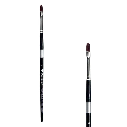 Trekell Crimson Taklon #4 Filbert Brush - Short Handle