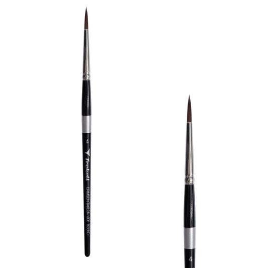 Trekell Crimson Taklon #4 Round Brush - Short Handle
