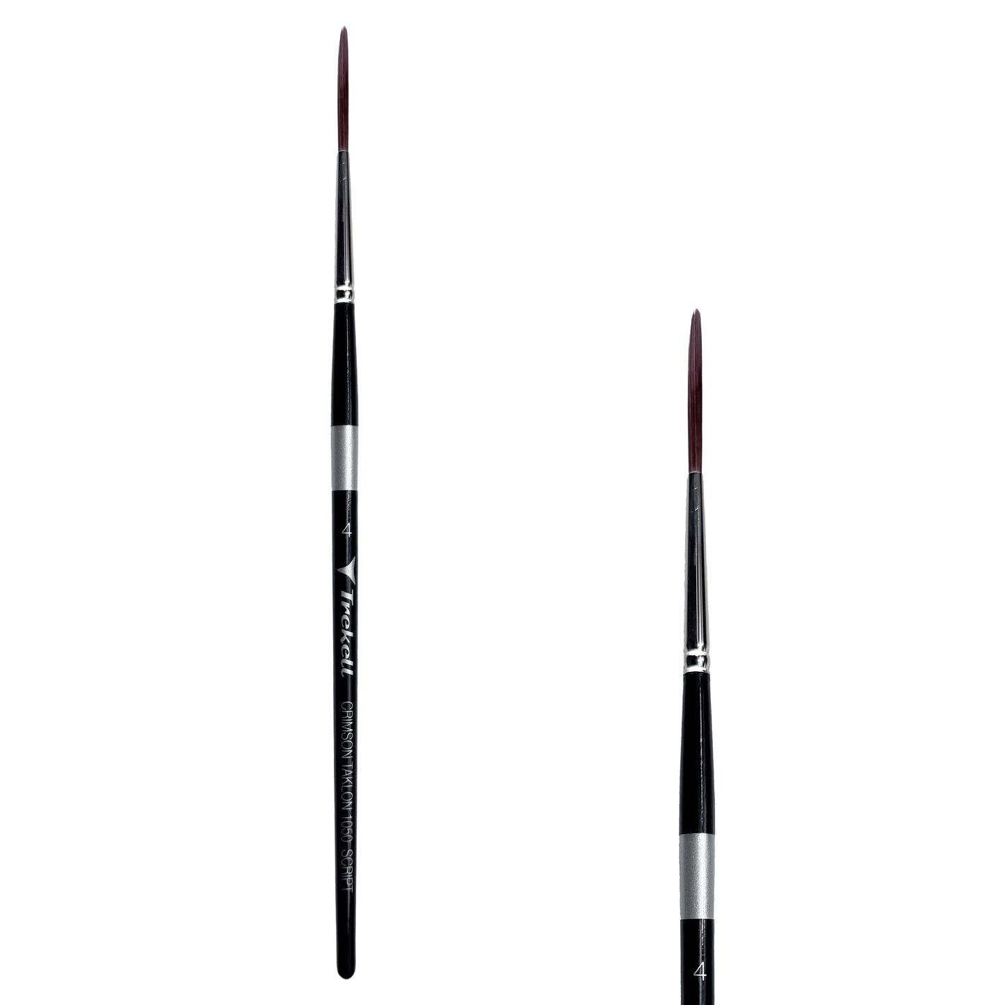 Trekell Crimson Taklon #4 Script/Rigger Brush - Short Handle