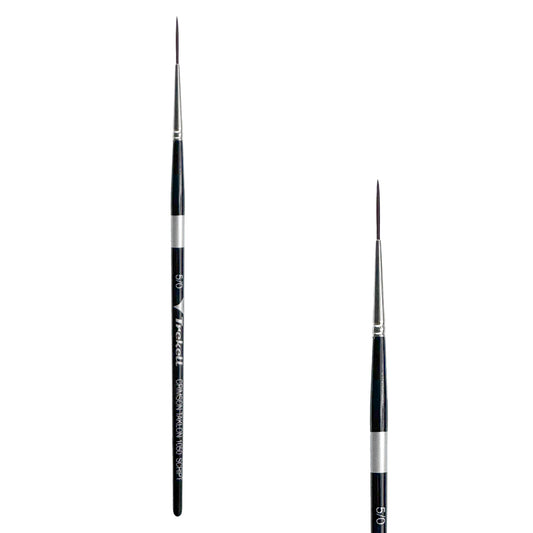 Trekell Crimson Taklon #5/0 Script/Rigger Brush - Short Handle