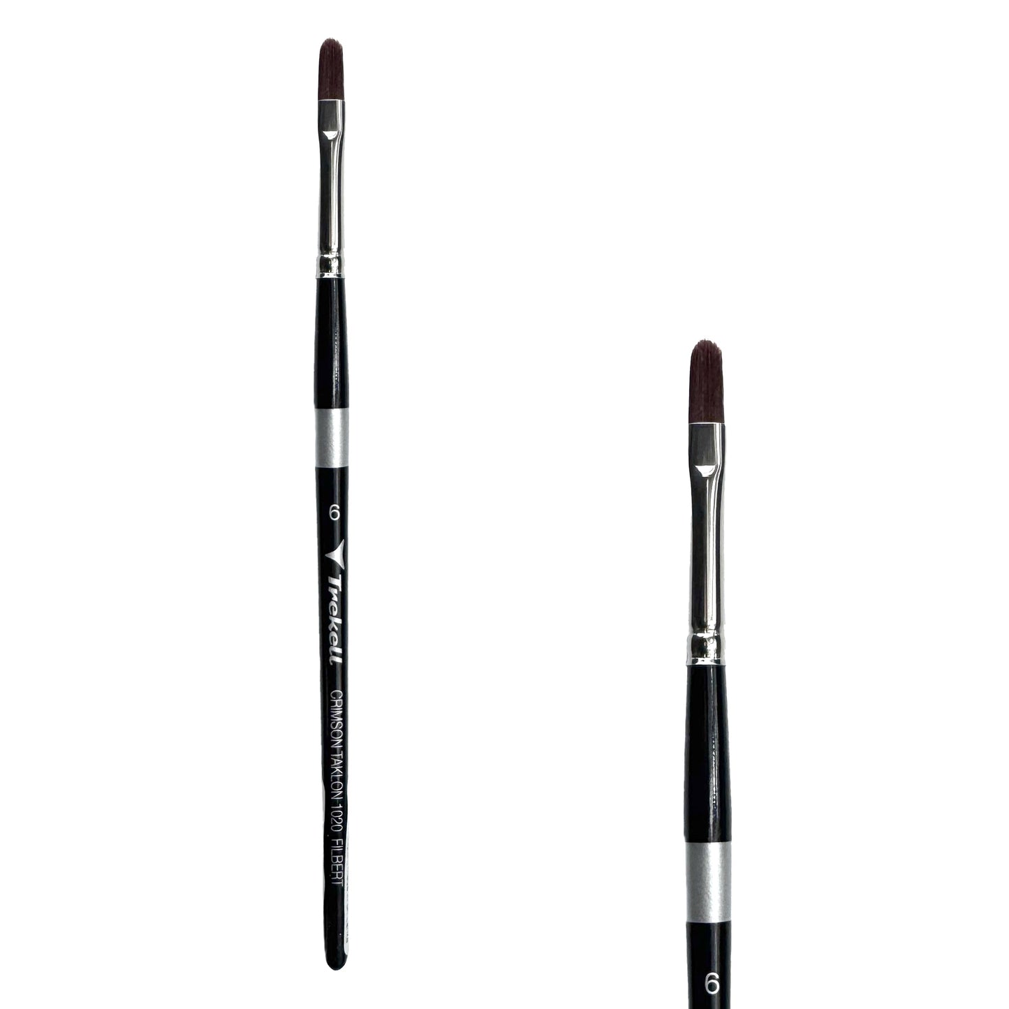 Trekell Crimson Taklon #6 Filbert Brush - Short Handle
