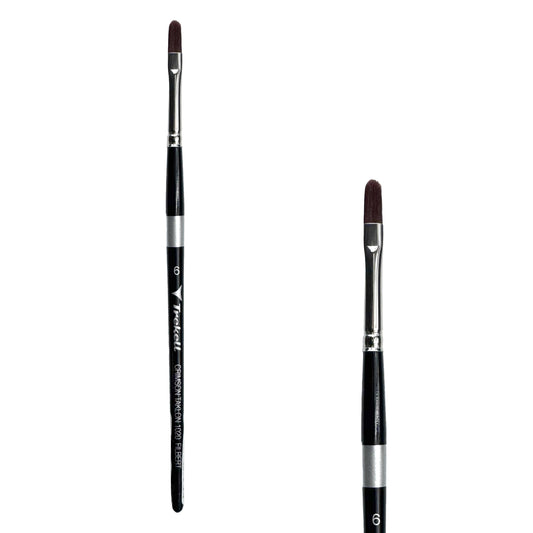 Trekell Crimson Taklon #6 Filbert Brush - Short Handle