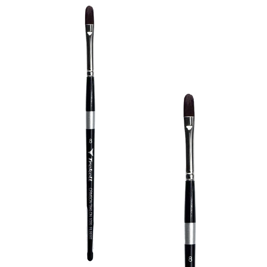 Trekell Crimson Taklon #8 Filbert Brush - Short Handle