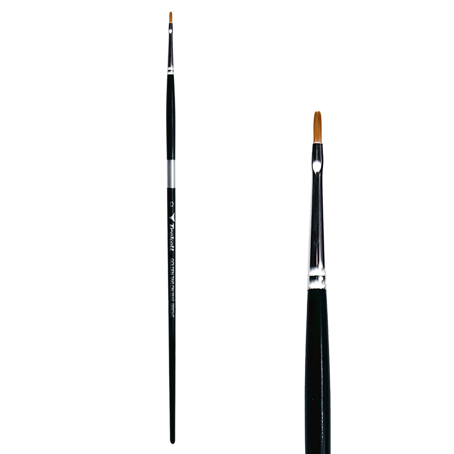 Trekell Golden Taklon #0 Bright Brush -  Long Handle