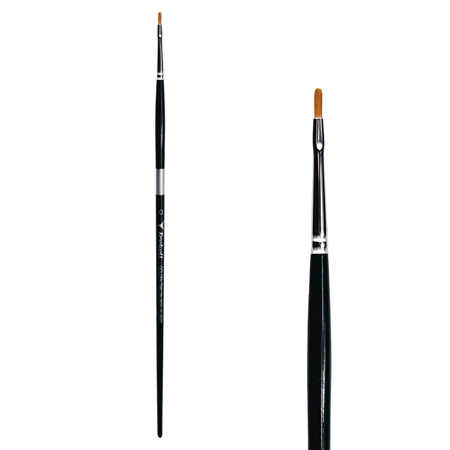 Trekell Golden Taklon #0 Filbert Brush -  Long Handle