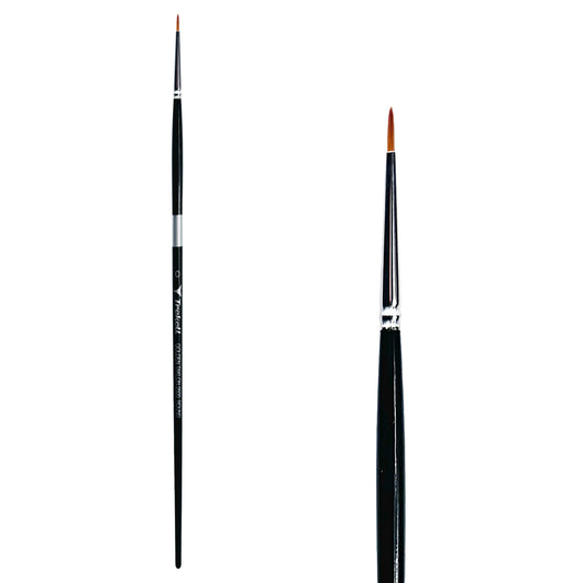 Trekell Golden Taklon  #0 Round Brush -  Long Handle