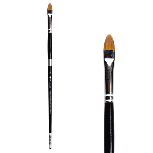 Trekell Golden Taklon #10 Cat's Tongue Brush -  Long Handle