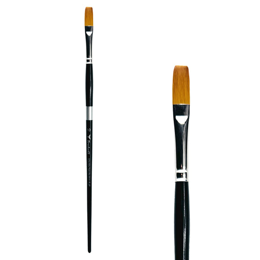Trekell Golden Taklon #10 Flat Brush -  Long Handle