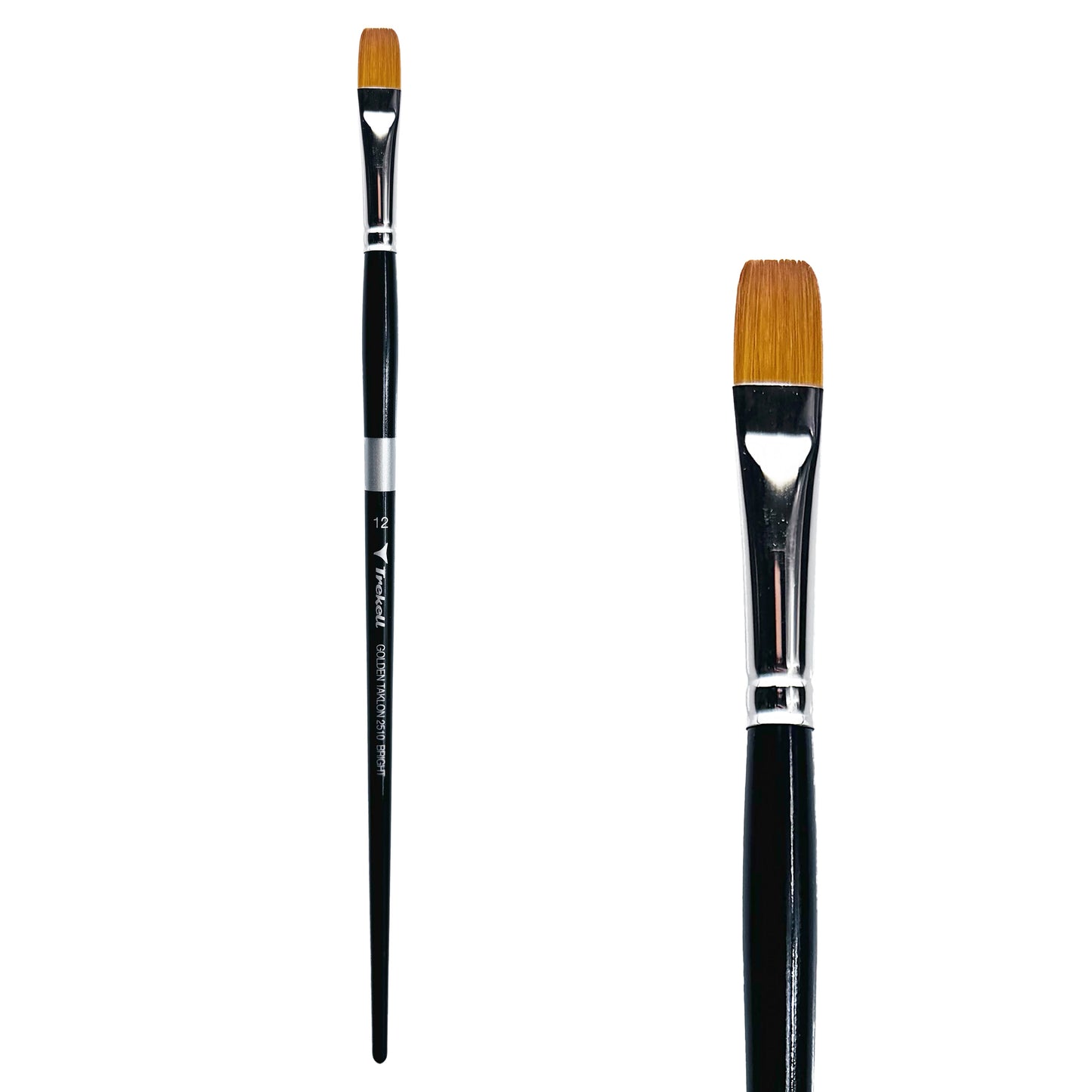 Trekell Golden Taklon #12 Bright Brush -  Long Handle