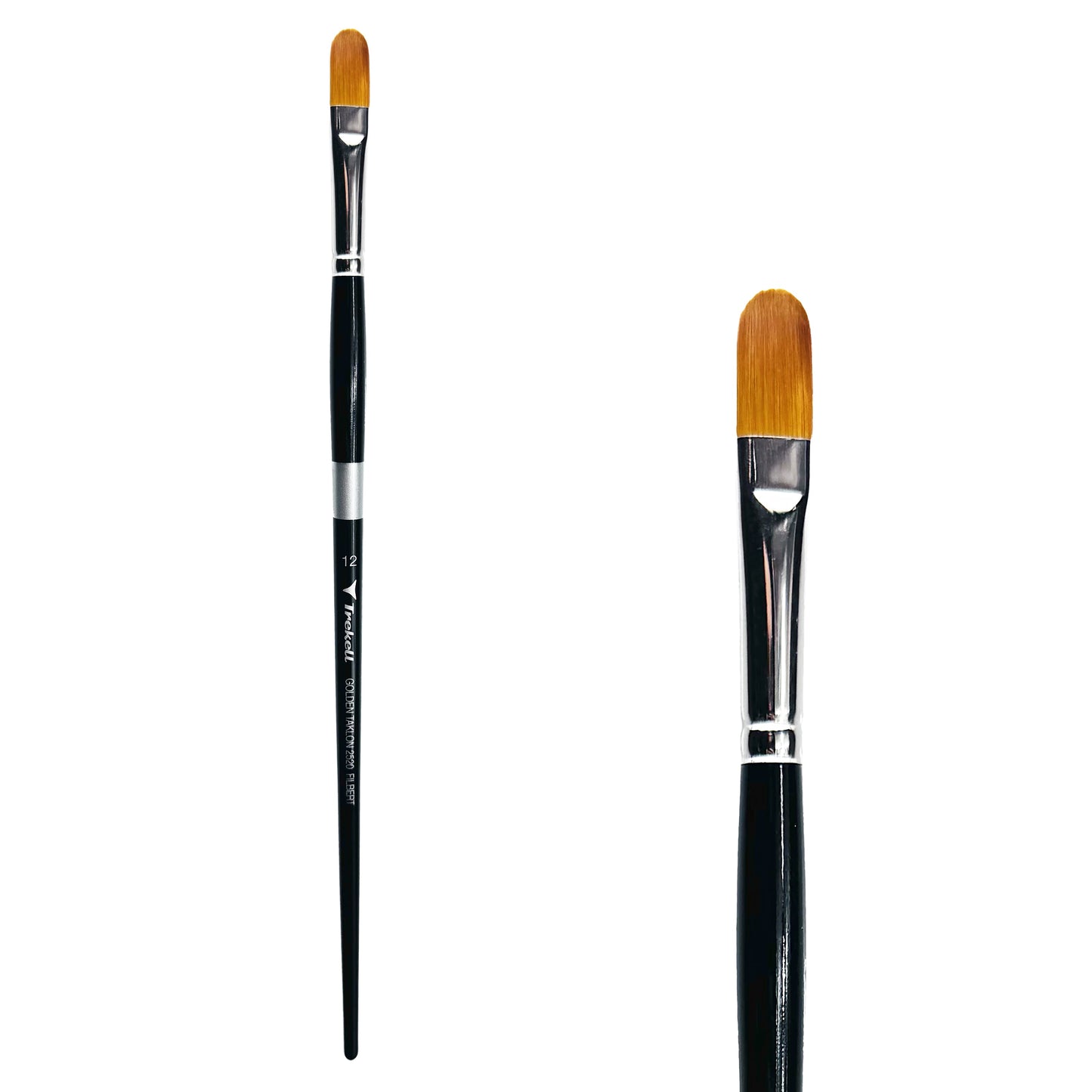 Trekell Golden Taklon #12 Filbert Brush -  Long Handle