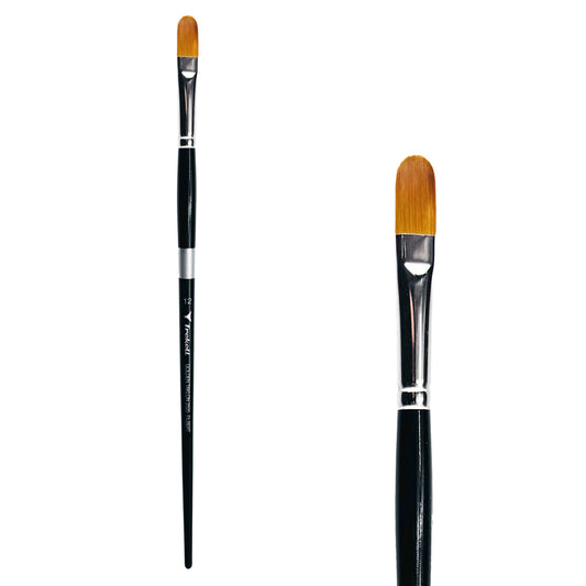 Trekell Golden Taklon #12 Filbert Brush -  Long Handle
