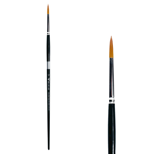 Trekell Golden Taklon  #12 Round Brush -  Long Handle