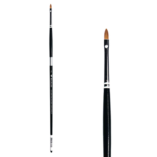 Trekell Golden Taklon #2 Cat's Tongue Brush -  Long Handle