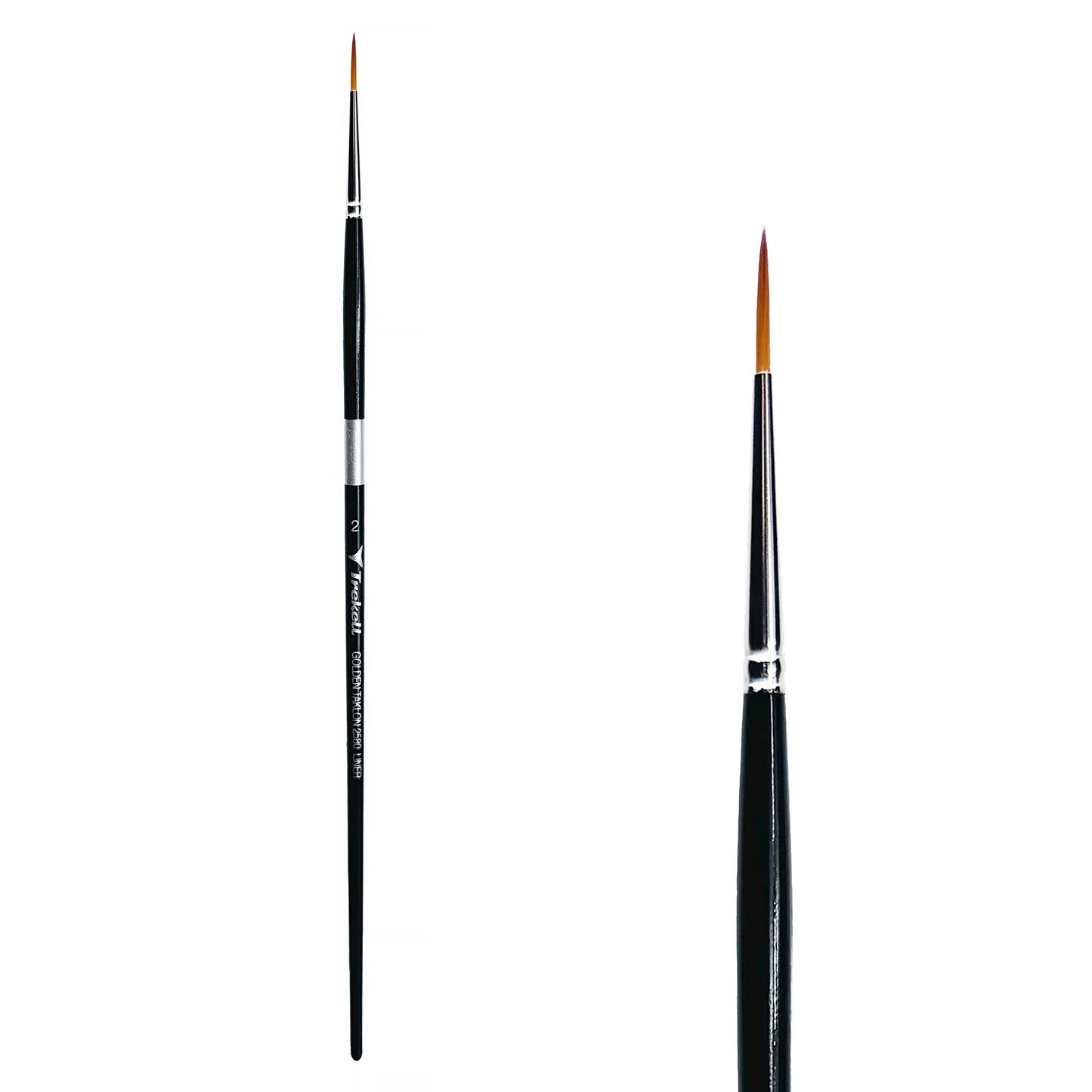 Trekell Golden Taklon #2 Liner Brush -  Long Handle