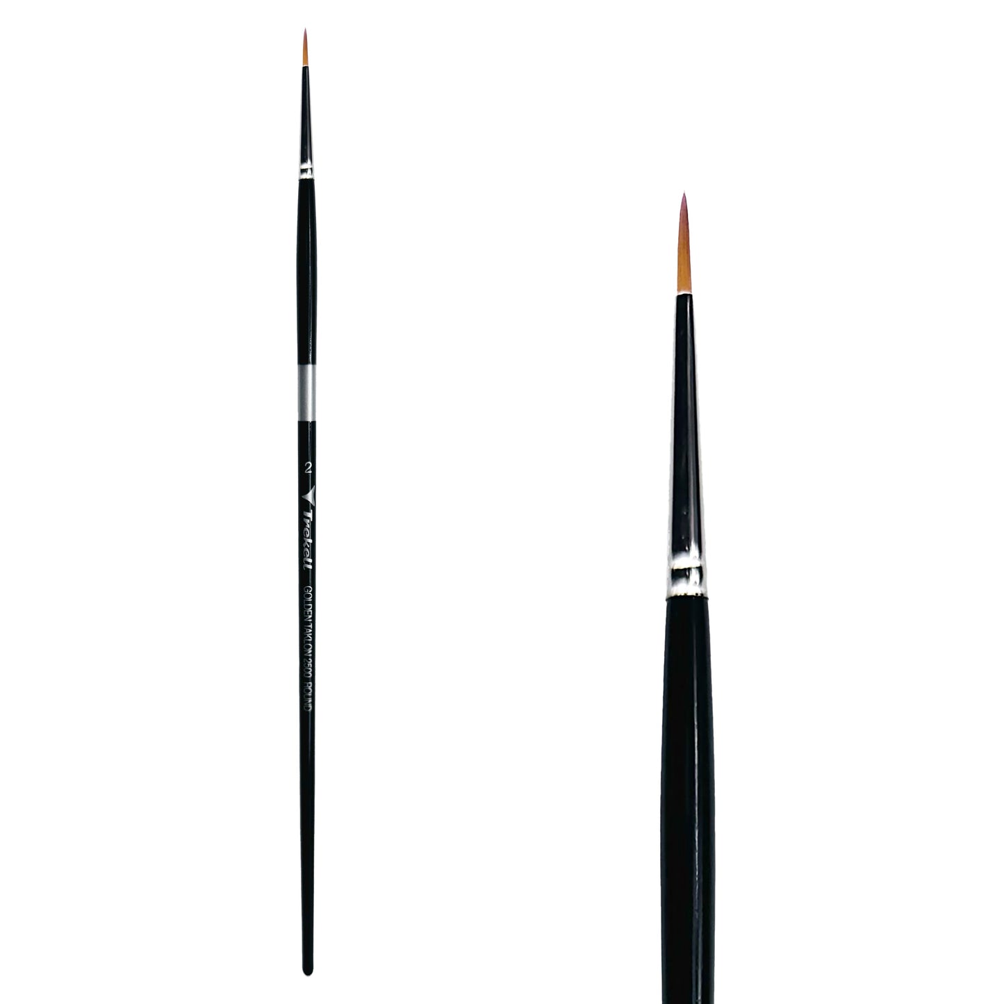 Trekell Golden Taklon  #2 Round Brush -  Long Handle