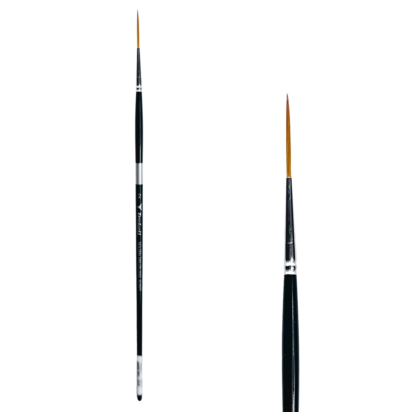 Trekell Golden Taklon #2 Script/Rigger Brush -  Long Handle
