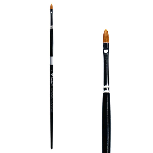 Trekell Golden Taklon #4 Cat's Tongue Brush -  Long Handle