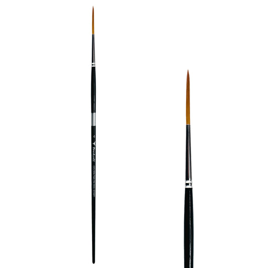 Trekell Golden Taklon #4 Script/Rigger Brush -  Long Handle