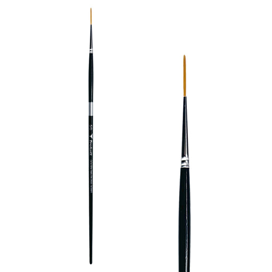 Trekell Golden Taklon #5/0 Script/Rigger Brush -  Long Handle