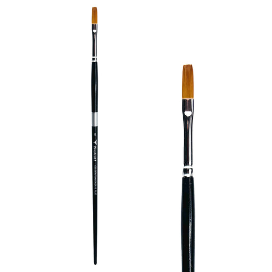 Trekell Golden Taklon #6 Flat Brush -  Long Handle