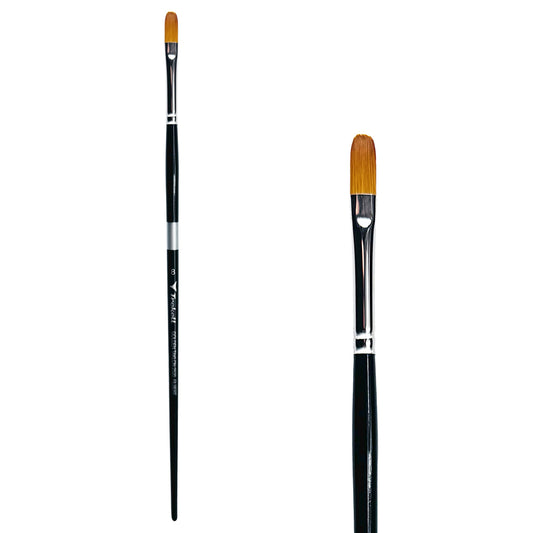 Trekell Golden Taklon #8 Filbert Brush -  Long Handle