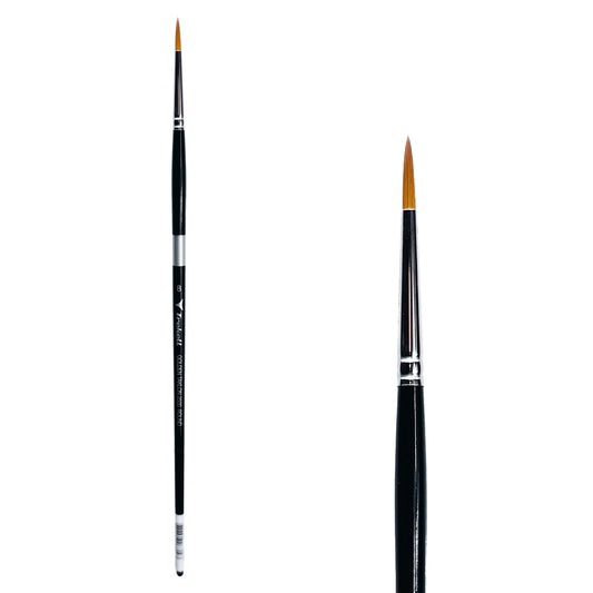 Trekell Golden Taklon  #8 Round Brush -  Long Handle