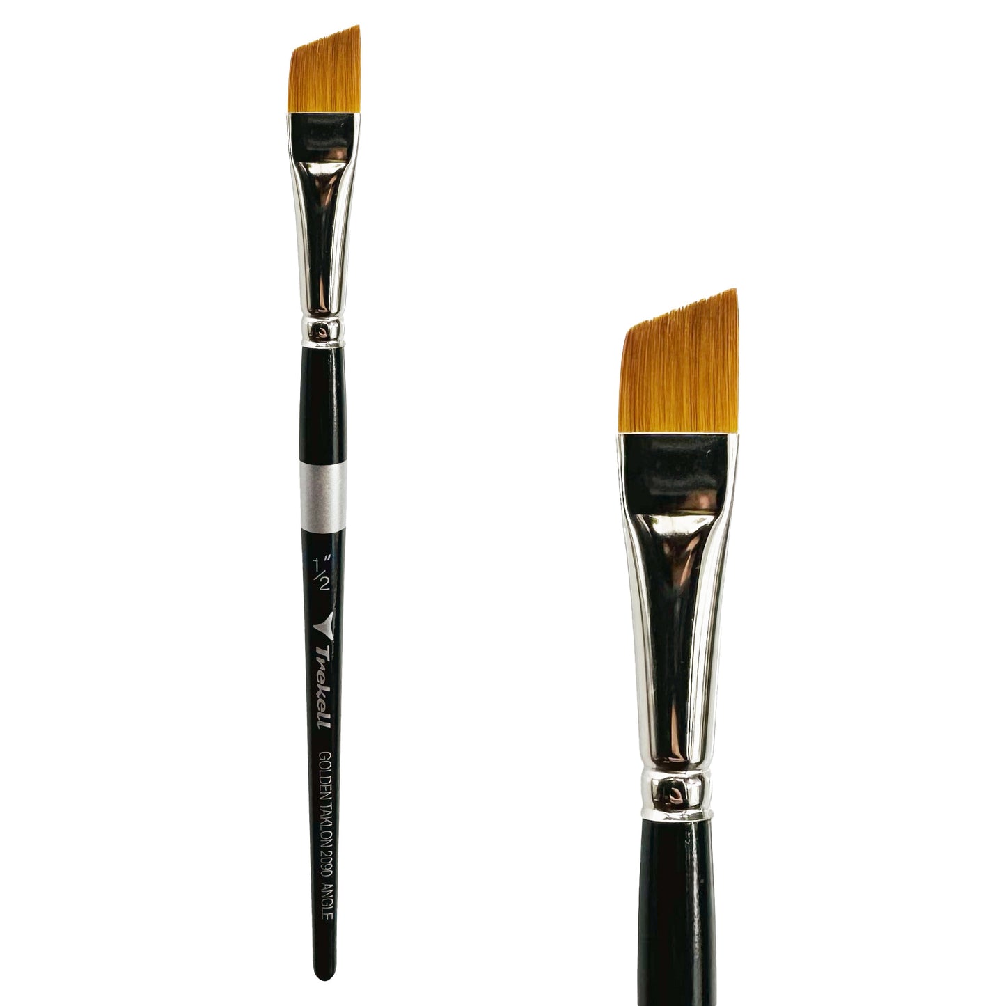 Trekell Golden Taklon 1/2" Angle Brush -  Short Handle
