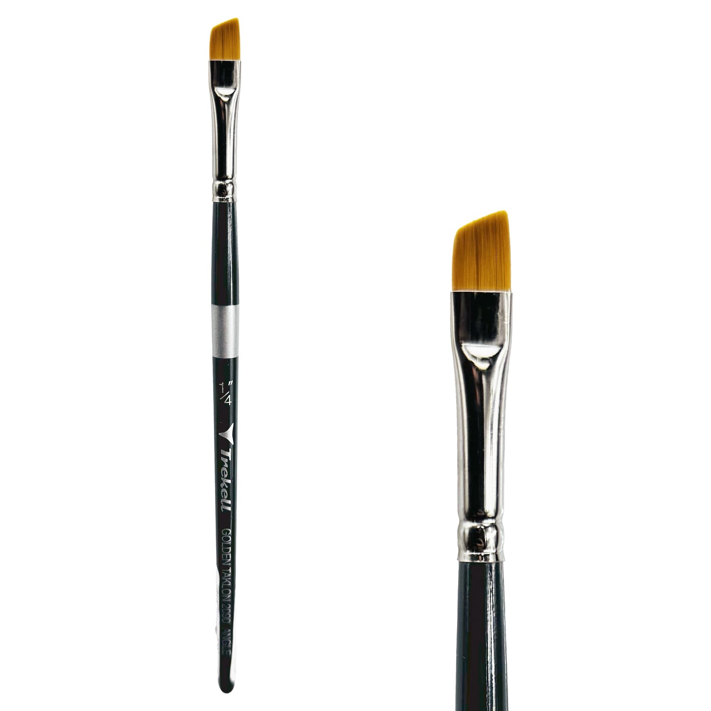 Trekell Golden Taklon 1/4" Angle Brush -  Short Handle