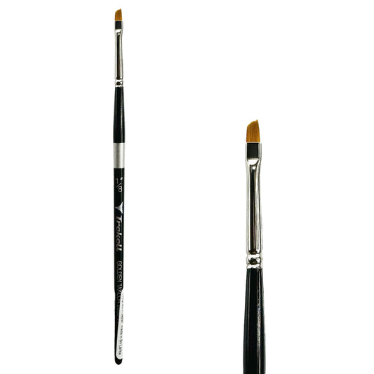 Trekell Golden Taklon 1/8" Angle Brush -  Short Handle