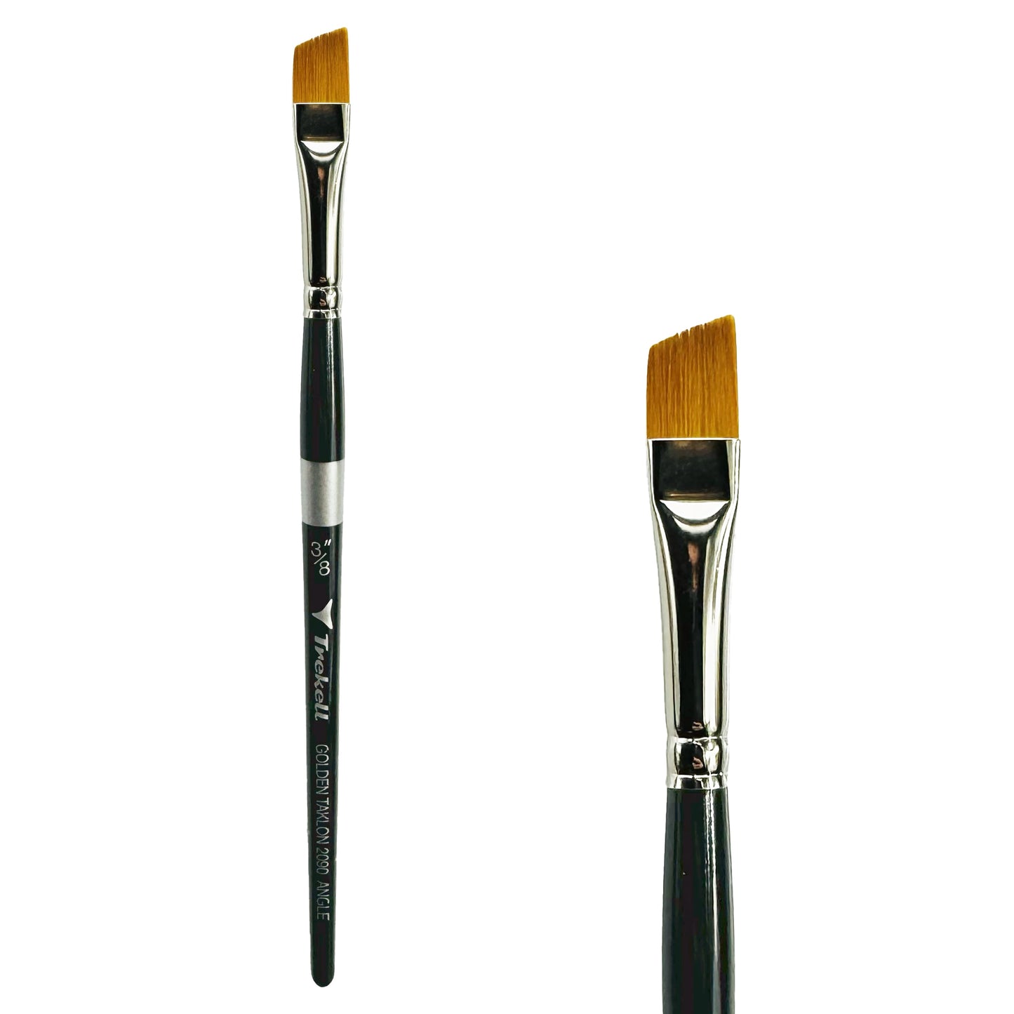 Trekell Golden Taklon 3/8" Angle Brush -  Short Handle