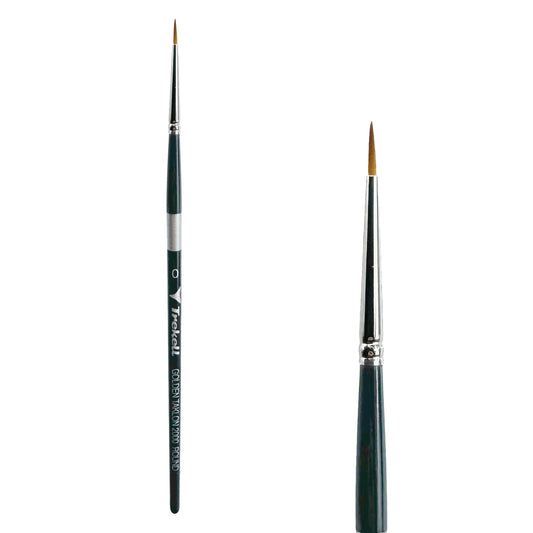 Trekell Golden Taklon #0 Round Brush -  Short Handle
