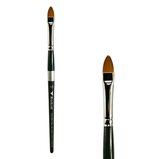 Trekell Golden Taklon #10 Cat's Tongue Brush -  Short Handle