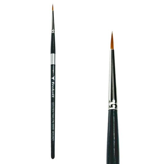 Trekell Golden Taklon #1 Round Brush -  Short Handle