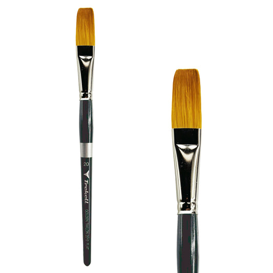 Trekell Golden Taklon #20 Flat Brush -  Short Handle
