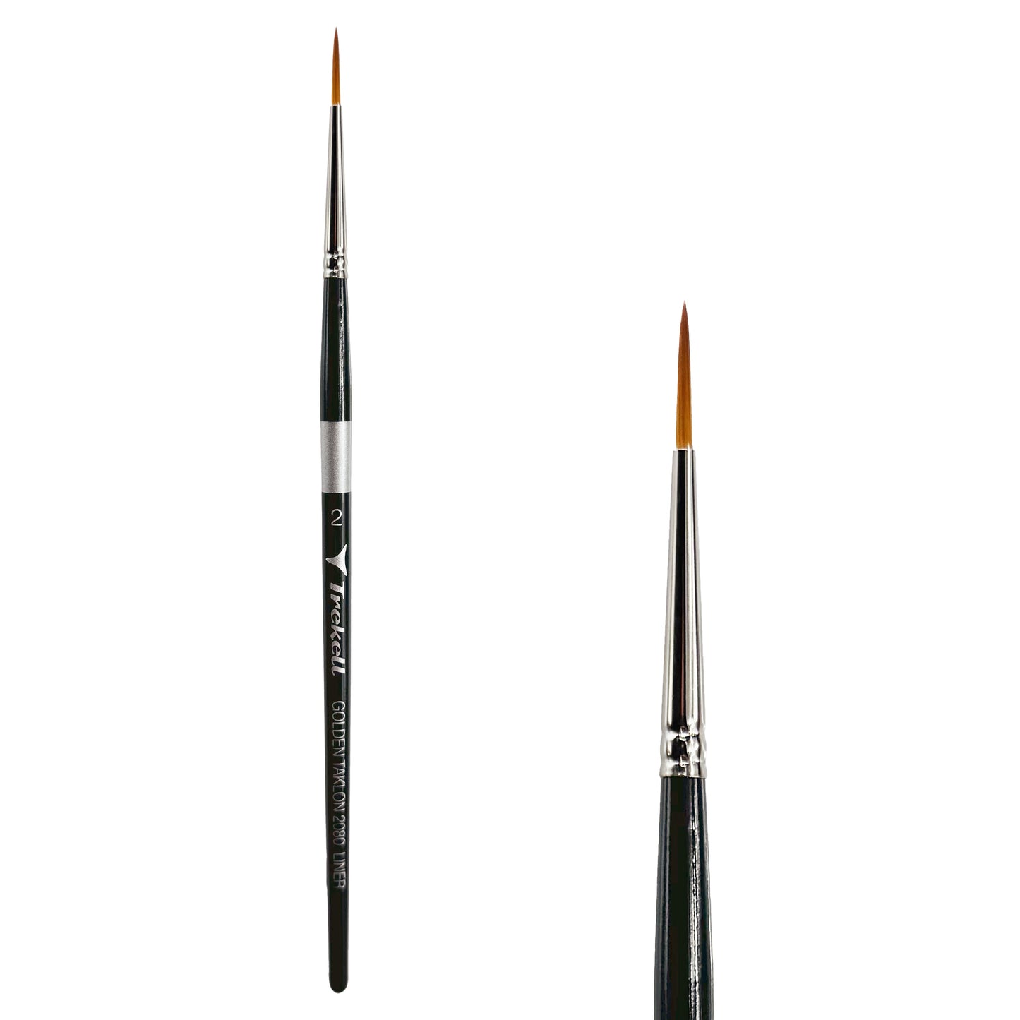 Trekell Golden Taklon #2 Liner Brush -  Short Handle