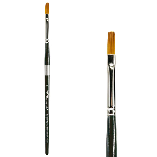 Trekell Golden Taklon #4 Bright Brush -  Short Handle
