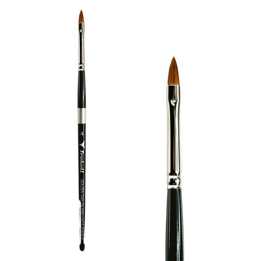 Trekell Golden Taklon #4 Cat's Tongue Brush -  Short Handle