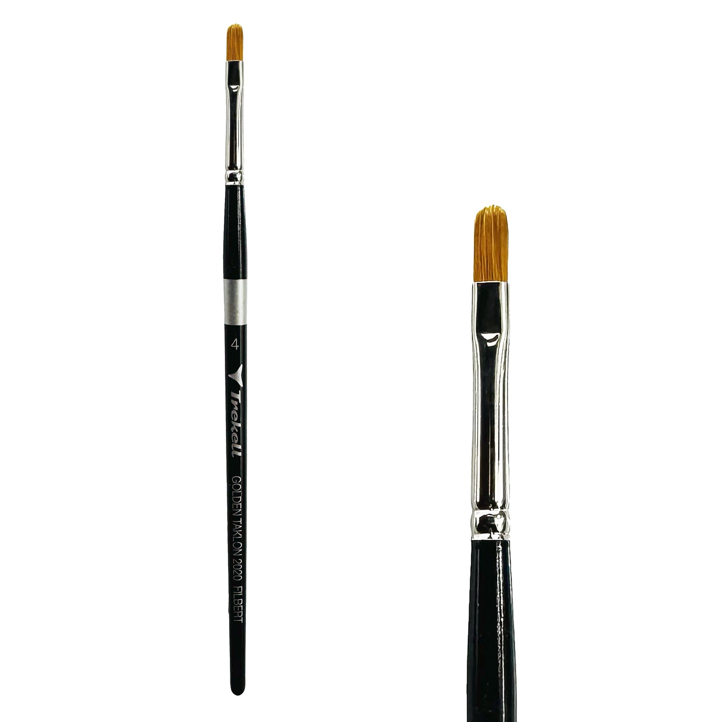 Trekell Golden Taklon #4 Filbert Brush -  Short Handle