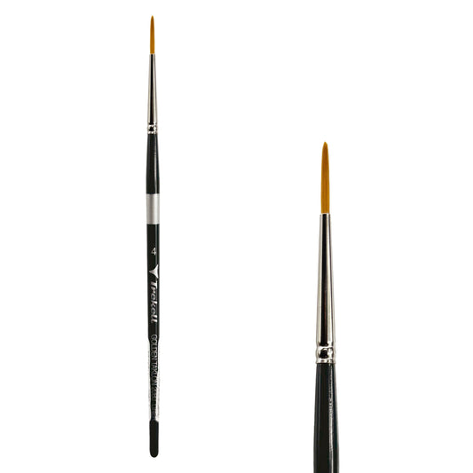 Trekell Golden Taklon #4 Liner Brush -  Short Handle