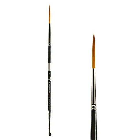 Trekell Golden Taklon #4 Script/Rigger Brush -  Short Handle