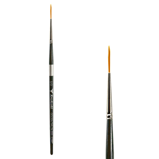 Trekell Golden Taklon #5/0 Script/Rigger Brush -  Short Handle