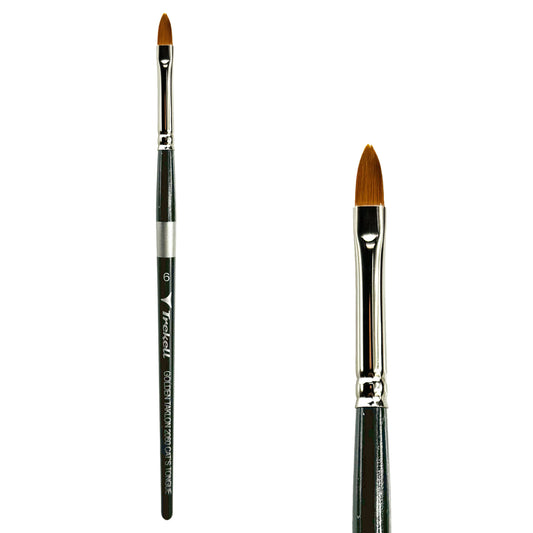 Trekell Golden Taklon #6 Cat's Tongue Brush -  Short Handle
