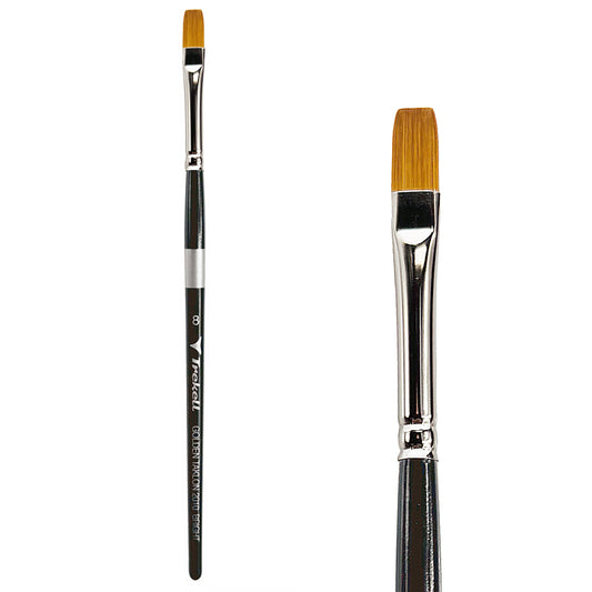 Trekell Golden Taklon #8 Bright Brush -  Short Handle