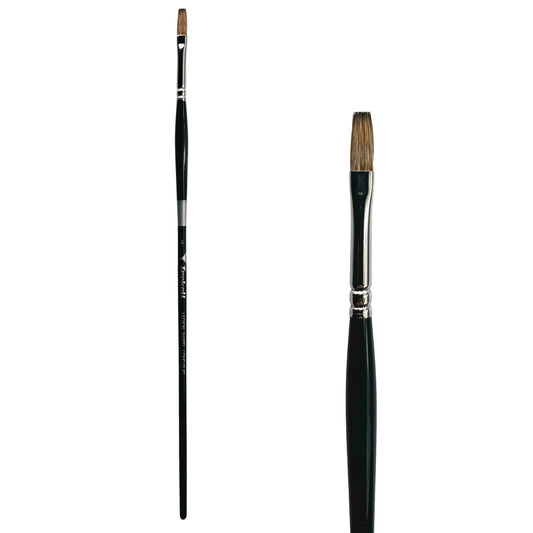 Trekell Legion #4 Long Flat Brush - Long Handle