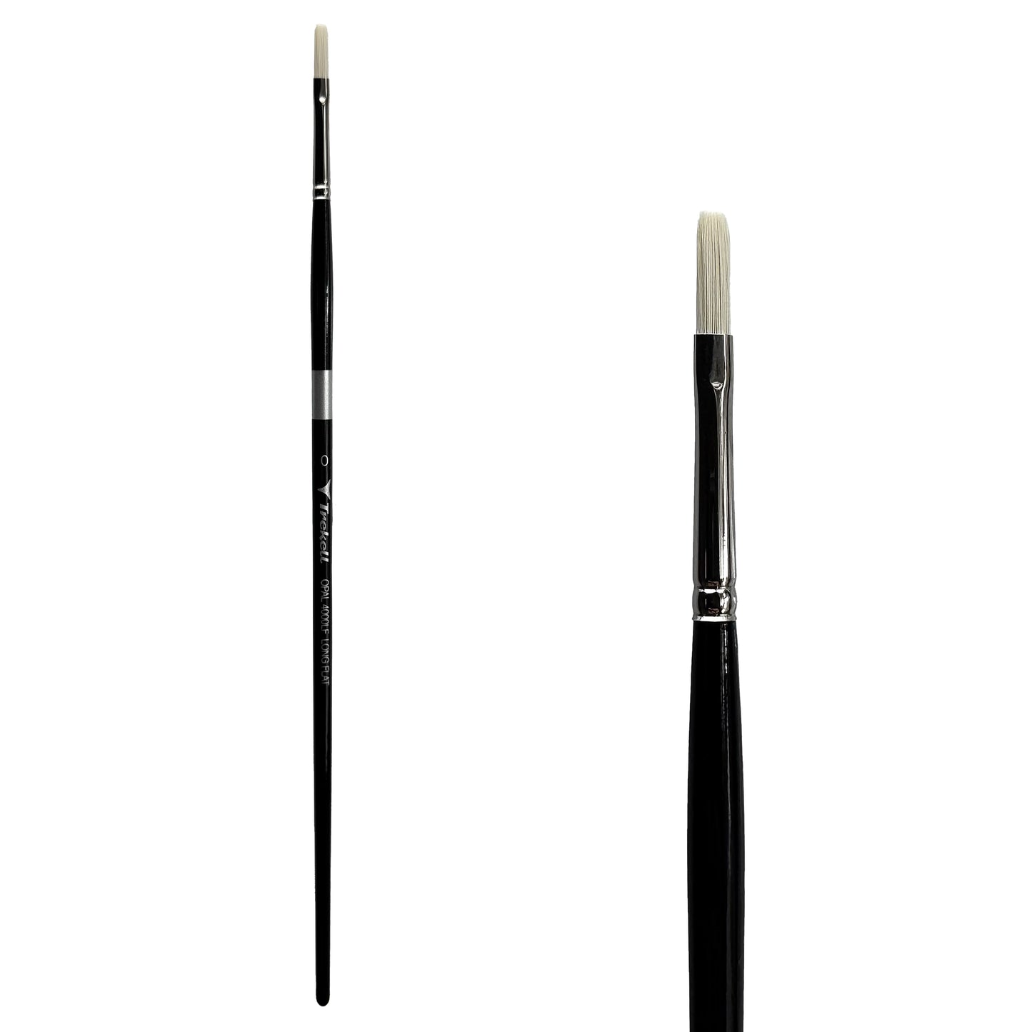 Trekell Opal #0 Long Flat Brush - Long Handle