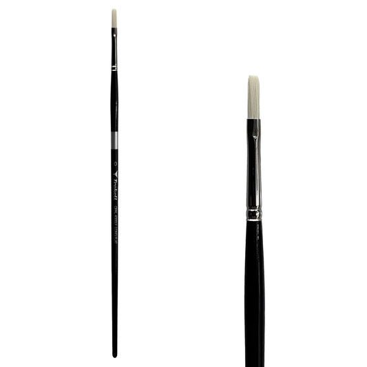 Trekell Opal #0 Long Flat Brush - Long Handle